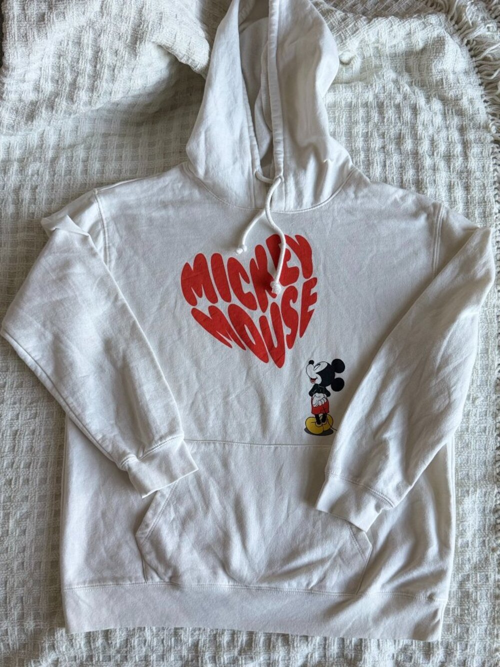Disney Mickey Mouse “Mickey Mouse” Graphic Hoodie White XS